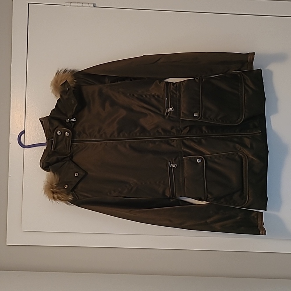 Andrew Marc brown winter jacket coat size small